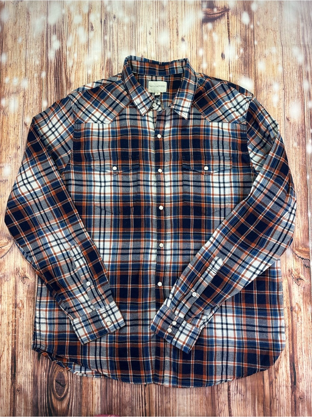 NWT Lucky Brand Men’s Casual Plaid Button-Up Shirt Size Large